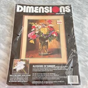 NWT Vintage Sample Floral Cross Stitch Kit